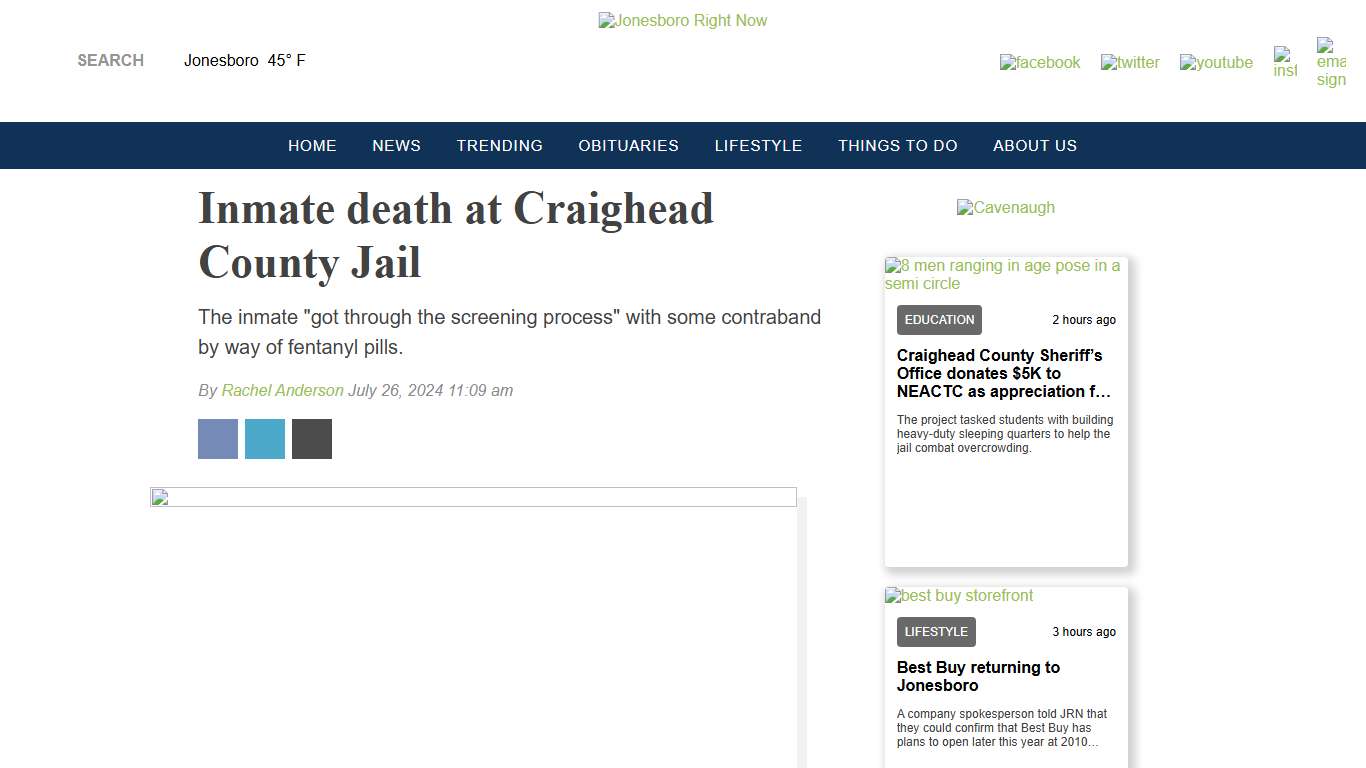 Inmate death at Craighead County Jail - Jonesboro Right Now